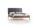 Polsterbett Filomena, 180 x 210 cm, Wollstoff Elverum Torfblau (82), Buche
