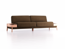 Sofa Alani, B252xT94xH82 cm, Sitzhöhe 44 cm, Buche, mit Bezug Wollstoff Kaland Torf