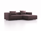 Lounge-Sofa Sereno, bodennah, B267xT180xH71 cm, Sitzhöhe 43 cm, mit Liegeteil rechts inkl. 2 Kissen (70x55 cm), Eiche, Wollstoff Elverum Pflaume