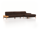 Lounge-Sofa Alani, B 340 x T 179 cm, Liegeteil rechts, Sitzhöhe in cm 44, mit Bezug Wollstoff Kaland Torf (70), Buche