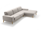 Lounge-Sofa Alani, Liegeteil rechts, Sitzhöhe in cm 44, mit Bezug Wollstoff Tano Natur, Eiche