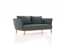 2er Sofa Lorea, B 185 x T 92,5 cm, Wollstoff Elverum Grüngrau (84), Buche