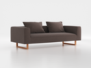 3er-Sofa Sereno B 235 x T 96 cm, inkl. 2 Kissen (70x55 cm), Kufenfuß, mit Bezug Wollstoff Tano Natur Dunkel (81), Buche