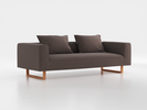 3er-Sofa Sereno B 235 x T 96 cm, inkl. 2 Kissen (70x55 cm), Kufenfuß, mit Bezug Wollstoff Tano Natur Dunkel (81), Buche