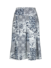 Rock bedruckt Ornament Graublau Vorderansicht