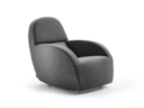 Lounge Chair Sediamo mit Bezug Wollstoff Stavang Schiefer