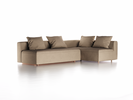 Ecksofa Sereno mit Schlaffunktion inkl. 4 Kissen (70x55 cm), Bodennah, B 300 x T180 cm, Eckteil rechts, mit Bezug Wollstoff Stavang Sand (66), Buche