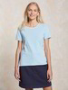 Shirt-Kurzarm-Ringel, ringel offwhite/blau