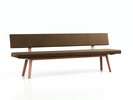 Polsterbank Mirato mit Rückenlehne, Buche, Bezug Wollstoff Kaland Torf, L 240 x T 56,5 x H 86 cm