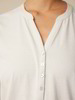 Schlafshirt Langarm, 100 % Bio Baumwolle, sand-weiss ringel