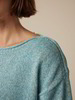 Pullover aus Bio-Baumwolle und Leinen, aqua mouliné