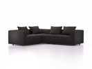 Ecksofa Sereno links, bodennah, B276xT235xH71 cm, Sitzhöhe 43 cm, inkl. 4 Kissen (70x55 cm), Eiche, Wollstoff Stavang Schiefer