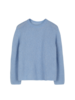 Pullover aus Alpakawolle und Bio-Baumwolle, eisblau