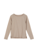 Langarmshirt aus Bio-Baumwolle, camelie/taupe ringel