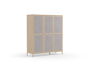 Kleiderschrank Tenso 3-türig, Wollstoff Elverum Mocca, Esche