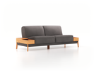 2er-Sofa Alani, B 252 x T94 cm, Sitzhöhe in cm 44, mit Bezug Wollstoff Elverum Mocca (73), Buche