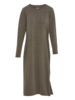 Strickkleid-lang, 45 khaki melange