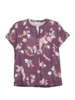 Bluse-Kurzarm, blumendruck pflaume