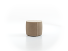 Sofatisch/Hocker Tambor mit Stauraum u. Holzdeckel, H 34,3 cm, Ø 39 cm, Bezug Wollstoff Elverum Haselnuss (74), Esche