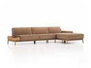 Lounge-Sofa Alani, B 340 x T 179 cm, Liegeteil rechts, Sitzhöhe in cm 44, mit Bezug Wollstoff Elverum Haselnuss (74), Eiche