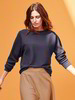 Pullover-Fledermaus, blauschwarz & Rock, camel