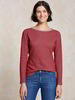 Shirt-Langarm, rippe rot/hellblau