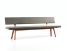 Polsterbank Mirato mit Rückenlehne, Buche, Bezug Wollstoff Elverum Mocca, L 240 x T 56,5 x H 86 cm