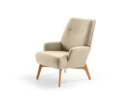 Fauteuil Coppa, Buche, mit Bezug Wollstoff Stavang Sand