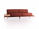Sofa Alani, B252xT94xH82 cm, Sitzhöhe 44 cm, Buche, mit Bezug Wollstoff Kaland Ziegel