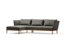 Lorea Lounge-Sofa, Liegeteil links, Buche, mit Bezug Wollstoff Stavang Mocca