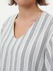 Kleid aus Bio-Leinen und Baumwolle, 60 multistreif grün