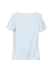 Shirt-Kurzarm-Ringel, ringel aqua/weiss