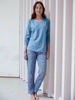 Schlafhose-7/8, 91 druck poppy blue