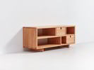 Sideboard Valetto klein ohne Bügel, mit 2 Laden, Kernbuche