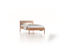 Bett Almeno mit Kopfhaupt inkl. abnehmbare Housse, 100 x 200 cm, Wollstoff Stavang Sand (66), Eiche