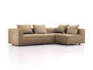 Ecksofa Sereno, bodennah, B276xT180xH71 cm, Sitzhöhe 43 cm, mit Liegeteil rechts inkl. 4 Kissen (70x55 cm), Eiche, Wollstoff Stavang Sand