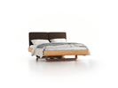 Bett Almara, 160 x 200 cm, mit Überzug Wollstoff Kaland Torf (70), Buche