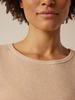 Kurzarmshirt Rippe, ringel-rippe sanddorn