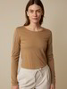 Langarmshirt aus Bio Wolle, toffee