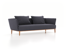 3er Sofa Lorea, B 235 x T 92,5 cm, mit Bezug Wollstoff Elverum Torfblau (82), Eiche