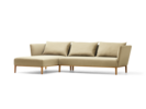 Lorea Lounge-Sofa, Liegeteil links, Eiche, mit Bezug Wollstoff Stavang Sand