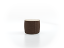 Sofatisch/Hocker Tambor mit Stauraum u. Holzdeckel, H 34,3 cm, Ø 39 cm, Bezug Wollstoff Stavang Torf (64), Esche