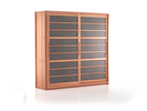 Kleiderschrank Kurido 2-türig, B 243,6x H 230x T 66,3 cm, breite Türen, Wollstoff Elverum Mocca (73), Kernbuche
