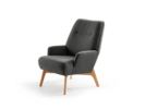 Fauteuil Coppa, Buche, mit Bezug Wollstoff Stavang Schiefer