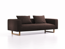 3er Sofa Sereno, B235xT96xH71cm, Sitzhöhe 43 cm, inkl. 2 Kissen (70x55 cm), Kufenfuß Eiche, Wollstoff Stavang Torf