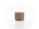Sofatisch/Hocker Tambor mit Stauraum u. Holzdeckel, H 34,3 cm, Ø 39 cm, Bezug Wollstoff Stavang Haselnuss (65), Esche