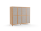 Kleiderschrank Tenso 4-türig, Wollstoff Tano Natur (79), Buche