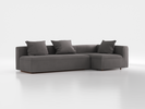 Ecksofa Sereno mit Schlaffunktion inkl. 3 Kissen (70x55 cm), Bodennah, B 300 x T 150 cm, Eckteil rechts, mit Bezug Wollstoff Elverum Mocca (73), Buche