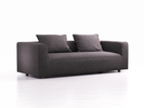 3er Sofa Sereno, bodennah, B235xT96xH71cm, Sitzhöhe 43 cm, inkl. 2 Kissen (70x55 cm), Buche, Wollstoff Stavang Stein