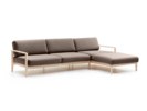 Loungesofa Linera, breit mit Liegeteil rechts, Wollstoff Stavang Torf, Esche